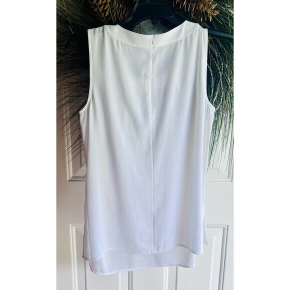 ST JOHN Sleeveless Blouse/Tank Top/Shell in Bianco White color Size Medium - Picture 12 of 17